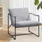 Artiss Sling Armchair Grey Polyester Lounge Chair Steel Frame Accent Seat