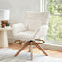 Swivel Chair Armchair Nursing Velvet White