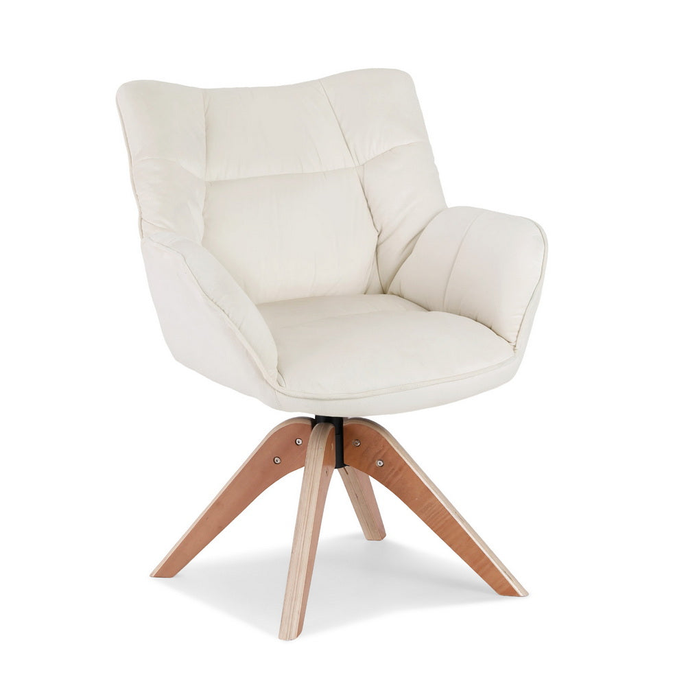 Swivel Chair Armchair Nursing Velvet White