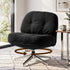 Swivel Chair Nursing Armchair Lounge Corduroy Steel Star Base Black