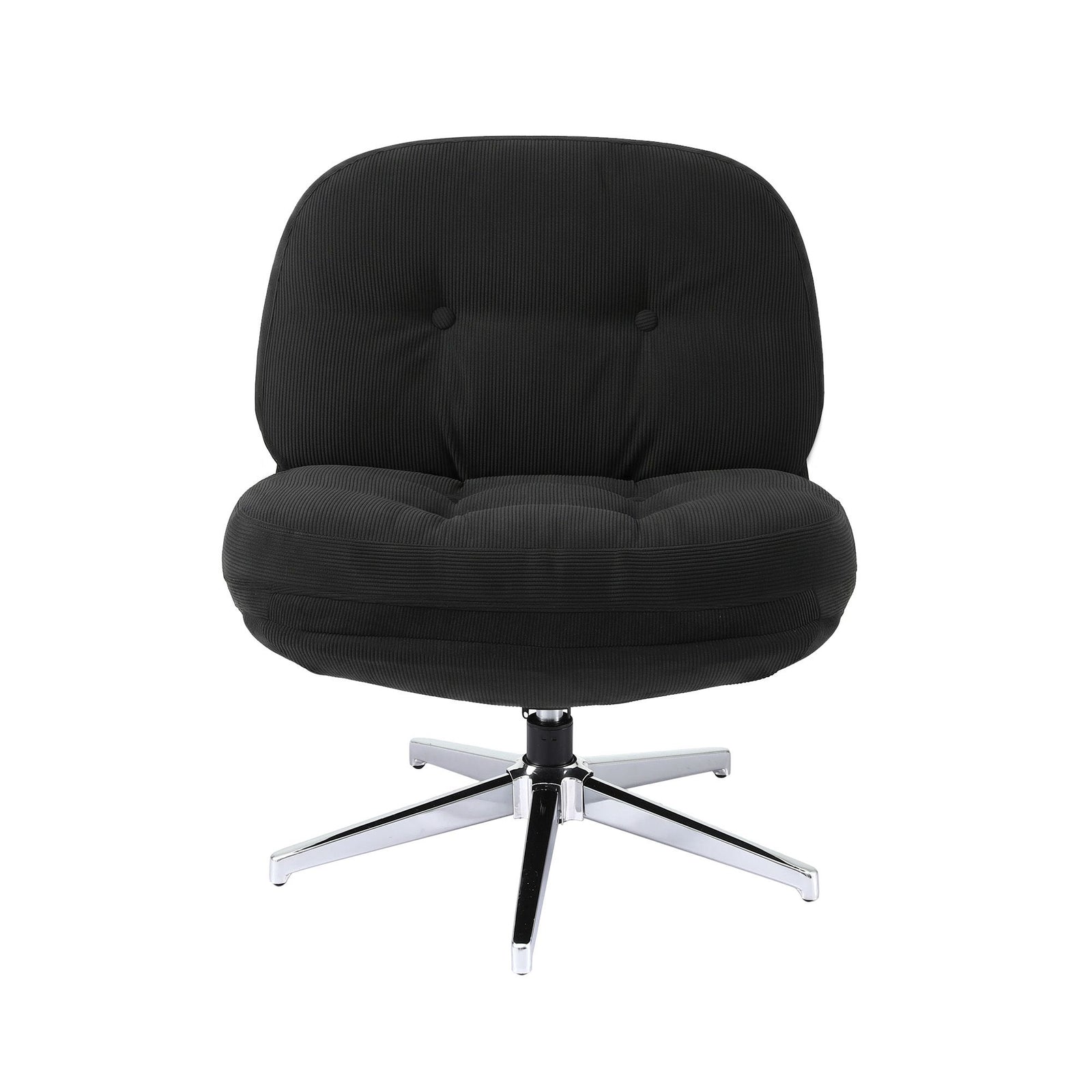 Swivel Chair Nursing Armchair Lounge Corduroy Steel Star Base Black