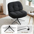 Swivel Chair Nursing Armchair Lounge Corduroy Steel Star Base Black