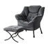 Armchair Accent Chair Ottoman Lounge Footrest Velvet Grey