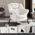 Armchair Accent Chair Ottoman Lounge Footrest Velvet White