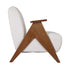 Armchair Accent Chair Sturdy Upholstered Solid Wood Chenille Fabric White