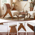 Armchair Accent Chair Sturdy Upholstered Solid Wood Chenille Fabric White