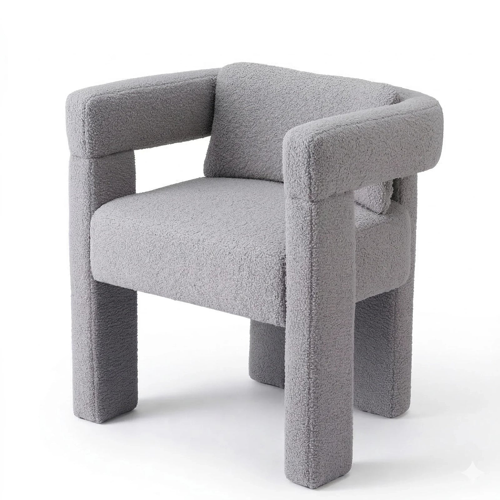 Armchair Accent Chair Lounge Sofa Couch Boucle Fabric Grey