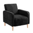 Artiss Reclining Armchair, Velvet Sofa Bed Daybed, Single Chair, Black