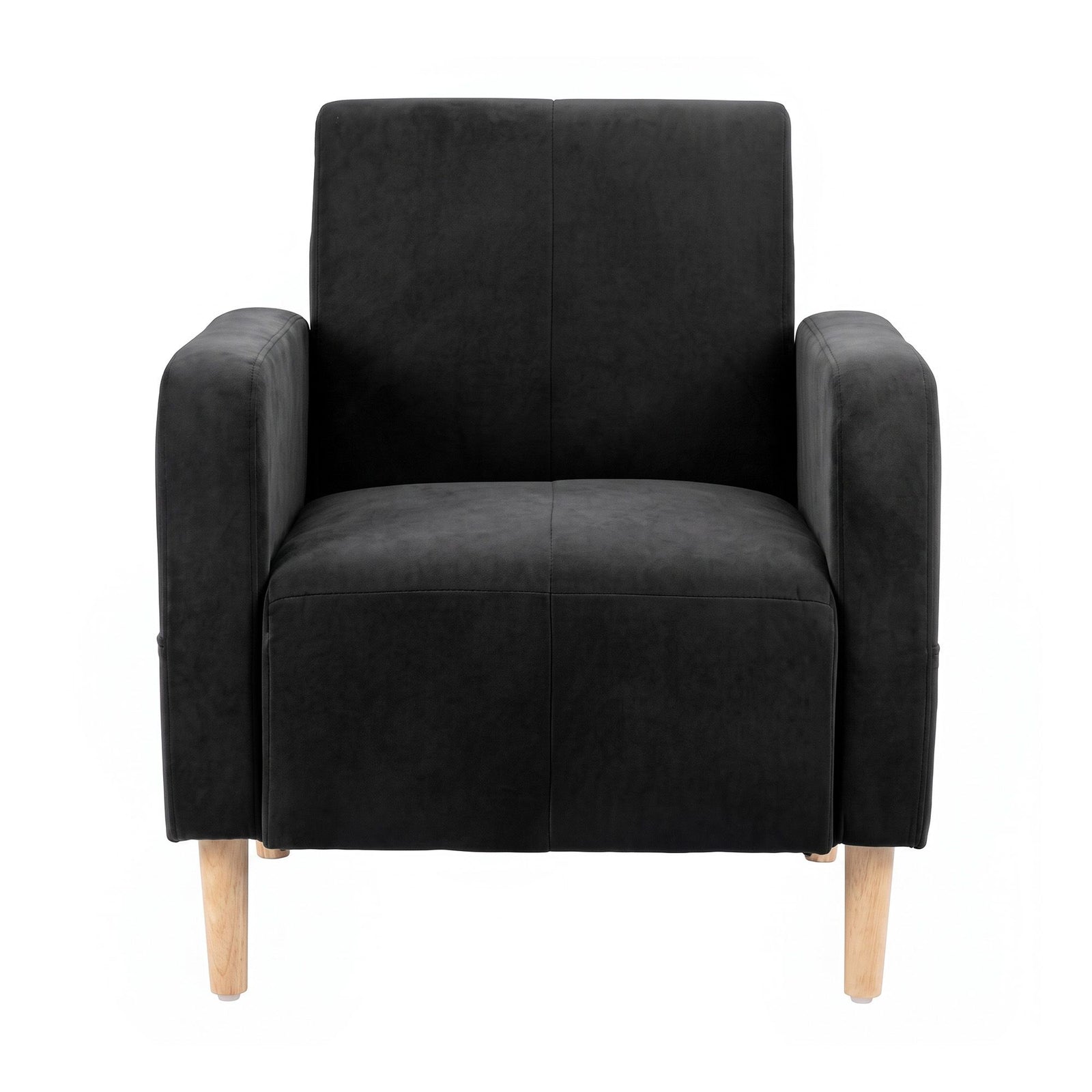 Artiss Reclining Armchair, Velvet Sofa Bed Daybed, Single Chair, Black