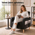 Artiss Reclining Armchair, Velvet Sofa Bed Daybed, Single Chair, Black