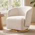 Artiss 360° Swivel Armchair, Curved Accent Chair, Linen Fabric, Beige Colour