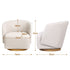 Artiss 360° Swivel Armchair, Curved Accent Chair, Linen Fabric, Beige Colour