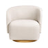 Artiss 360° Swivel Armchair, Curved Accent Chair, Linen Fabric, Beige Colour