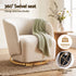 Artiss 360° Swivel Armchair, Curved Accent Chair, Linen Fabric, Beige Colour