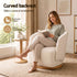 Artiss 360° Swivel Armchair, Curved Accent Chair, Linen Fabric, Beige Colour