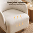 Artiss 360° Swivel Armchair, Curved Accent Chair, Linen Fabric, Beige Colour