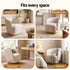Artiss 360° Swivel Armchair, Curved Accent Chair, Linen Fabric, Beige Colour