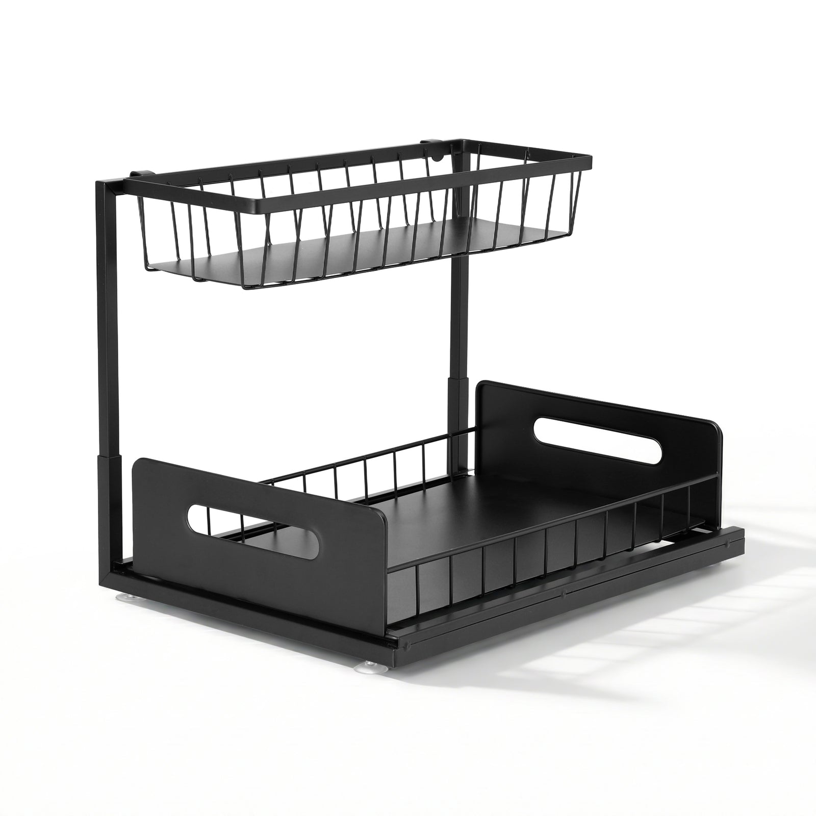 Under Sink Organizer Storage L Shape 1 Pull Out Drawers Kitchen Cabinet Shelf