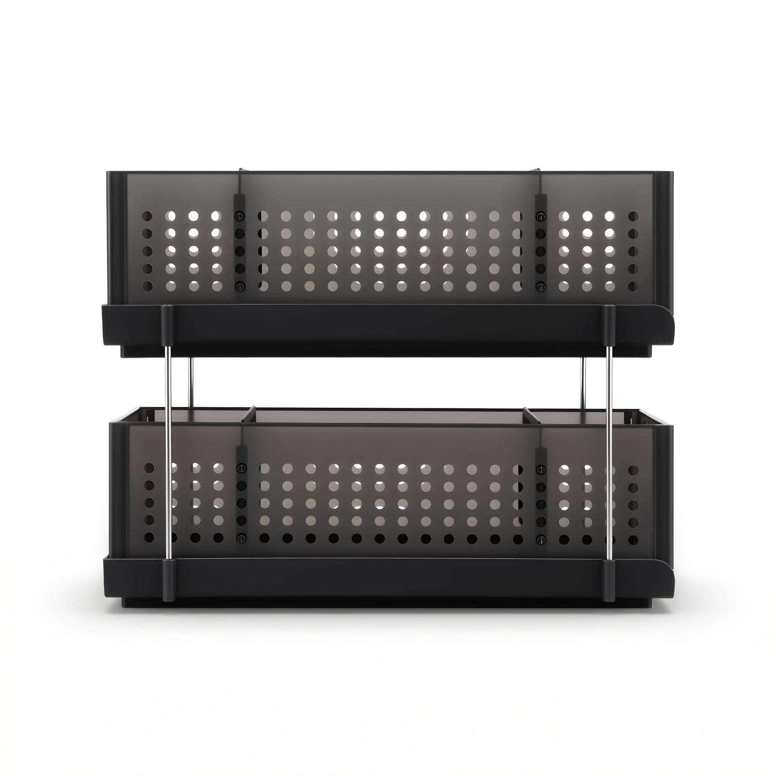 Under Sink Organizer 2 Tier Pull Out Drawer with Removable Baskets & Divider