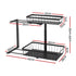 Artiss Under Sink Organizer Storage with 2 Slide Out Drawers 5 Adjustable Height Bathroom Kitchen Cabinet Black