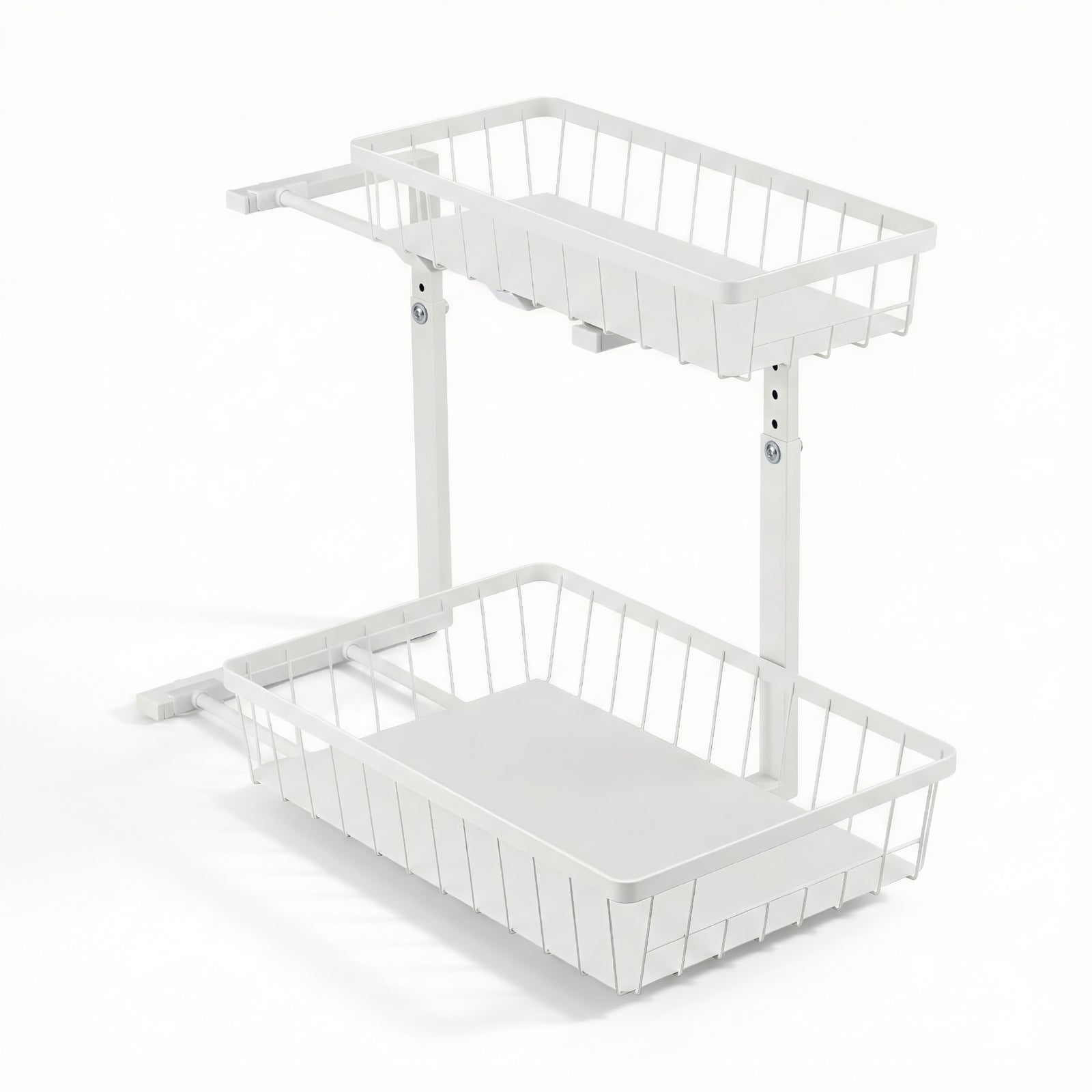 Under Sink Organizer Storage with 2 Slide Out Drawers 5 Adjustable Height Bathroom Kitchen Cabinet