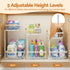 Under Sink Organizer Storage with 2 Slide Out Drawers 5 Adjustable Height Bathroom Kitchen Cabinet