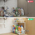 Under Sink Organizer Storage with 2 Slide Out Drawers 5 Adjustable Height Bathroom Kitchen Cabinet