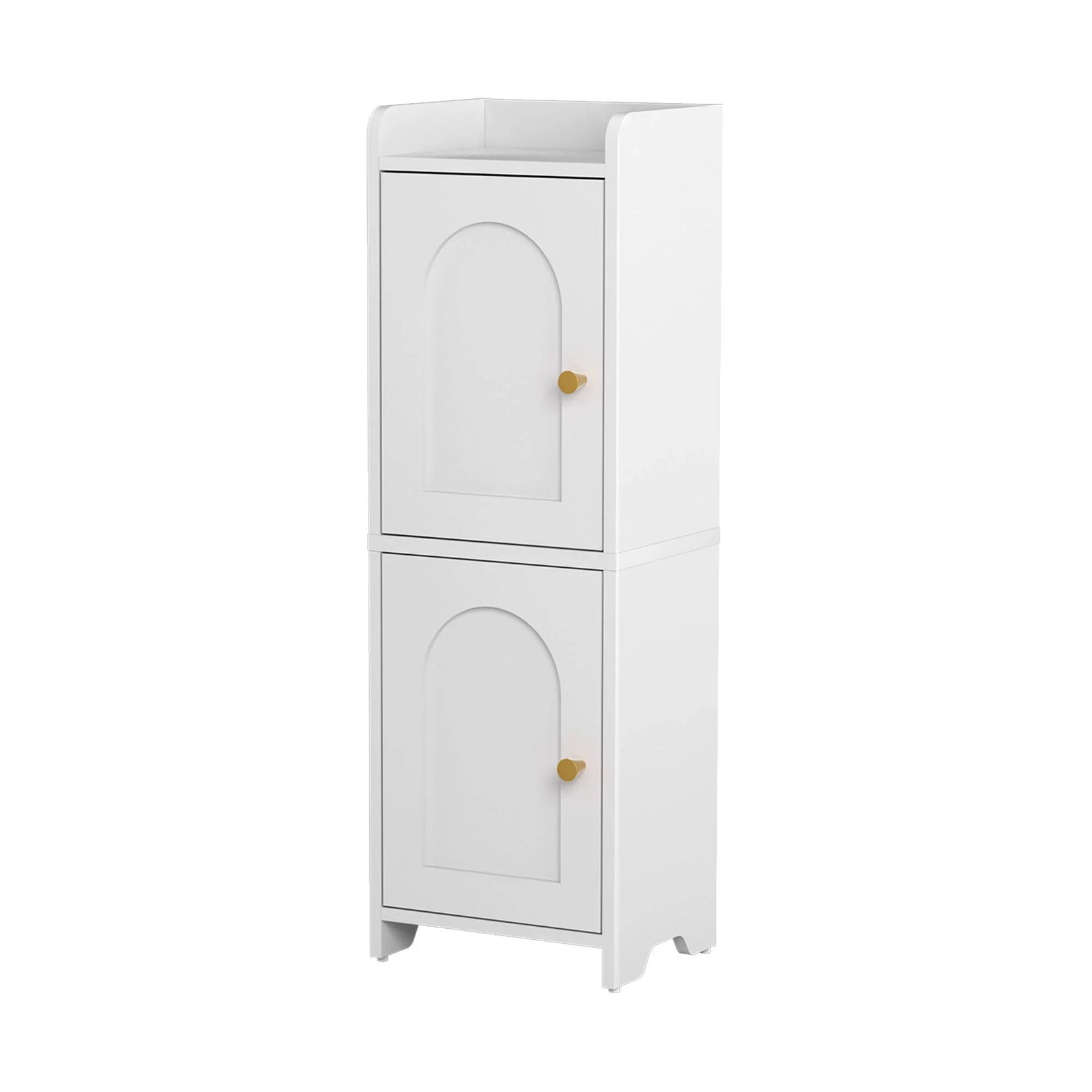 Bathroom Storage Cabinet 2-Tier Slim Toilet Organizer Adjustable White