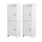 2x Bathroom Storage Cabinet 2-Tier Slim Toilet Organizer Adjustable White