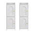2x Bathroom Storage Cabinet 2-Tier Slim Toilet Organizer Adjustable White