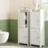 2x Bathroom Storage Cabinet 2-Tier Slim Toilet Organizer Adjustable White