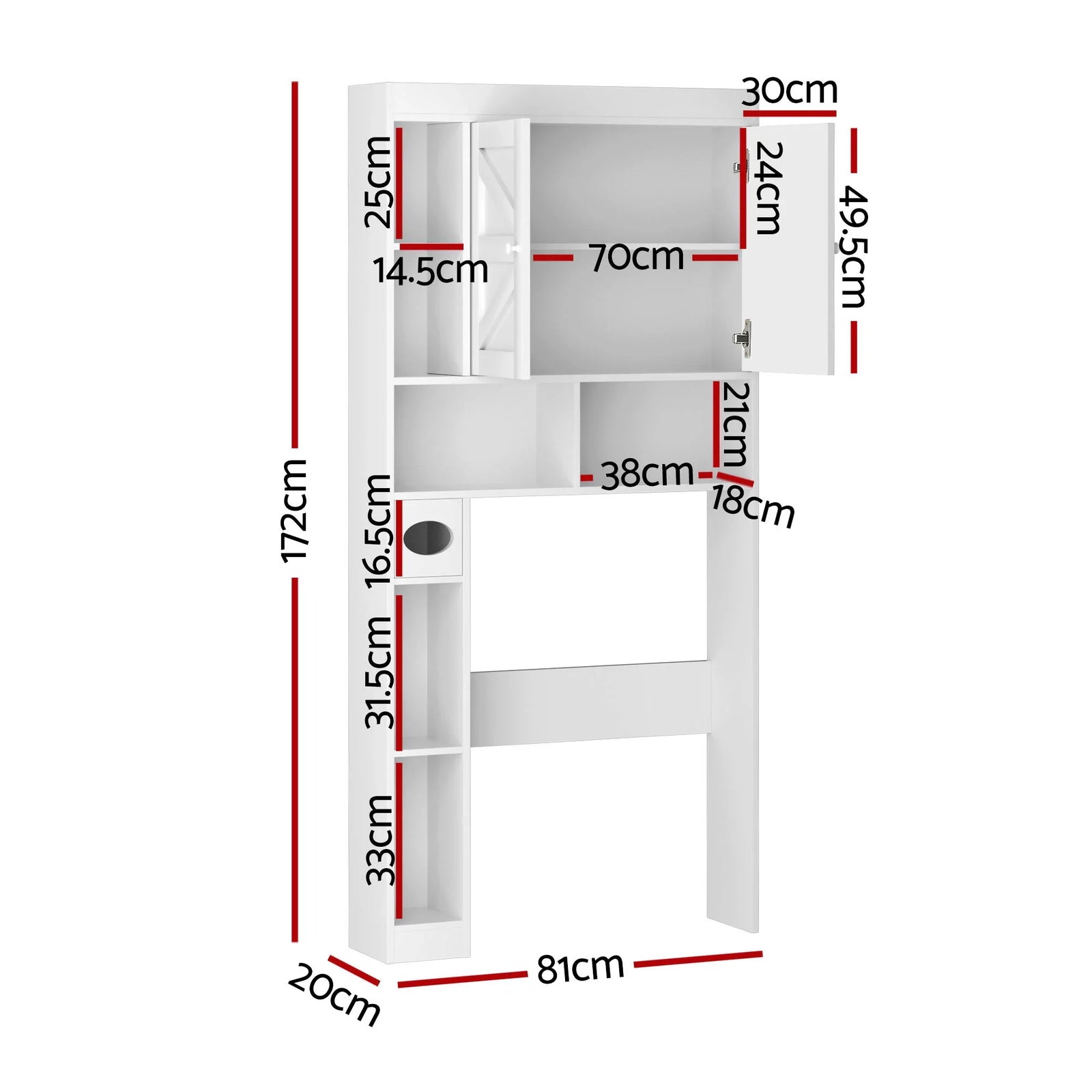 Bathroom Storage Cabinet Over The Toilet Organiser Laundry Shelf Holder