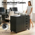 Mobile Filing Cabinet 5 Drawer with Door Modern Storage Cabinet Printer Stand