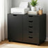 Mobile Filing Cabinet 5 Drawer with Door Modern Storage Cabinet Printer Stand