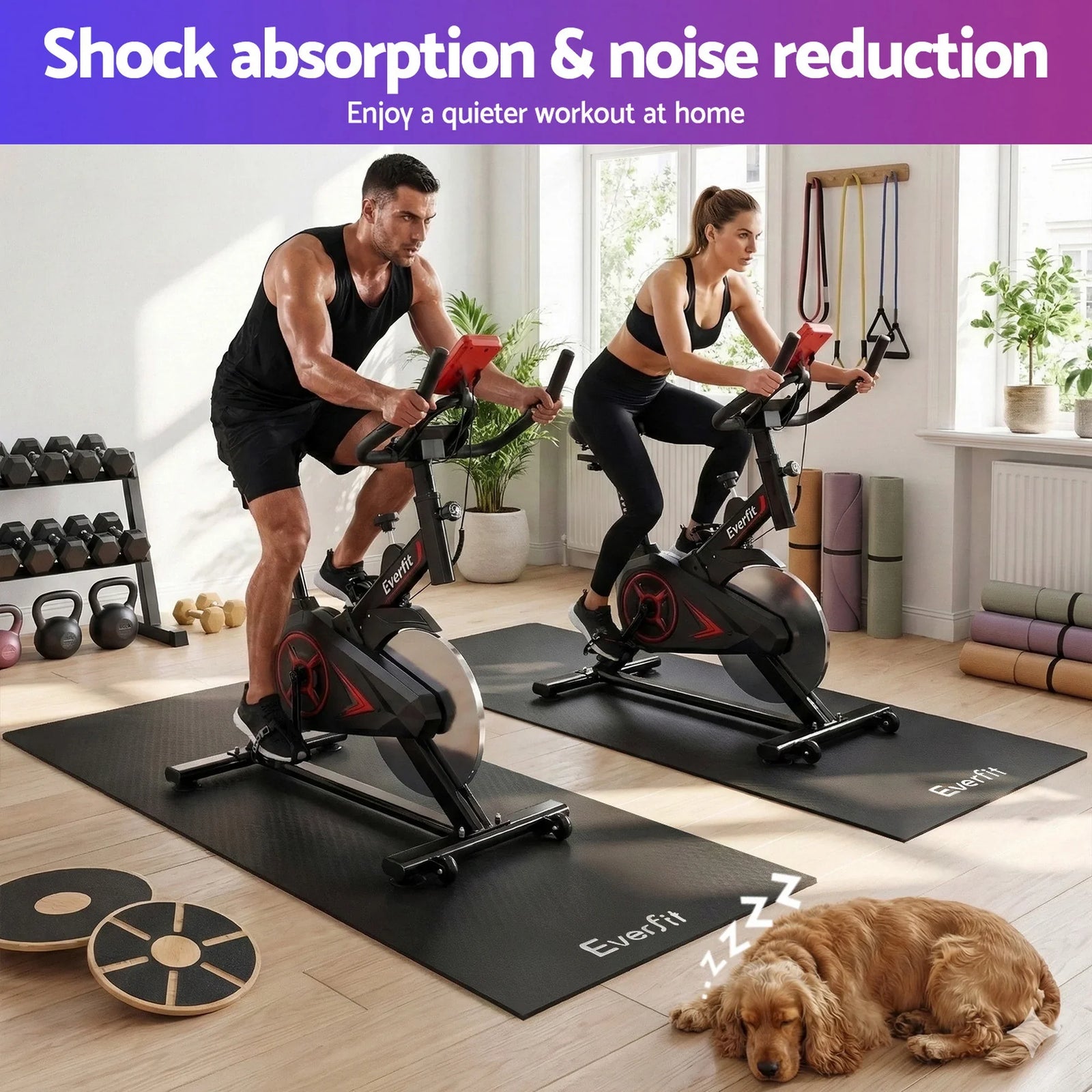 Exercise Equipment Mat Treadmill Floor Rug Home Gym Fitness Yoga 1.8M