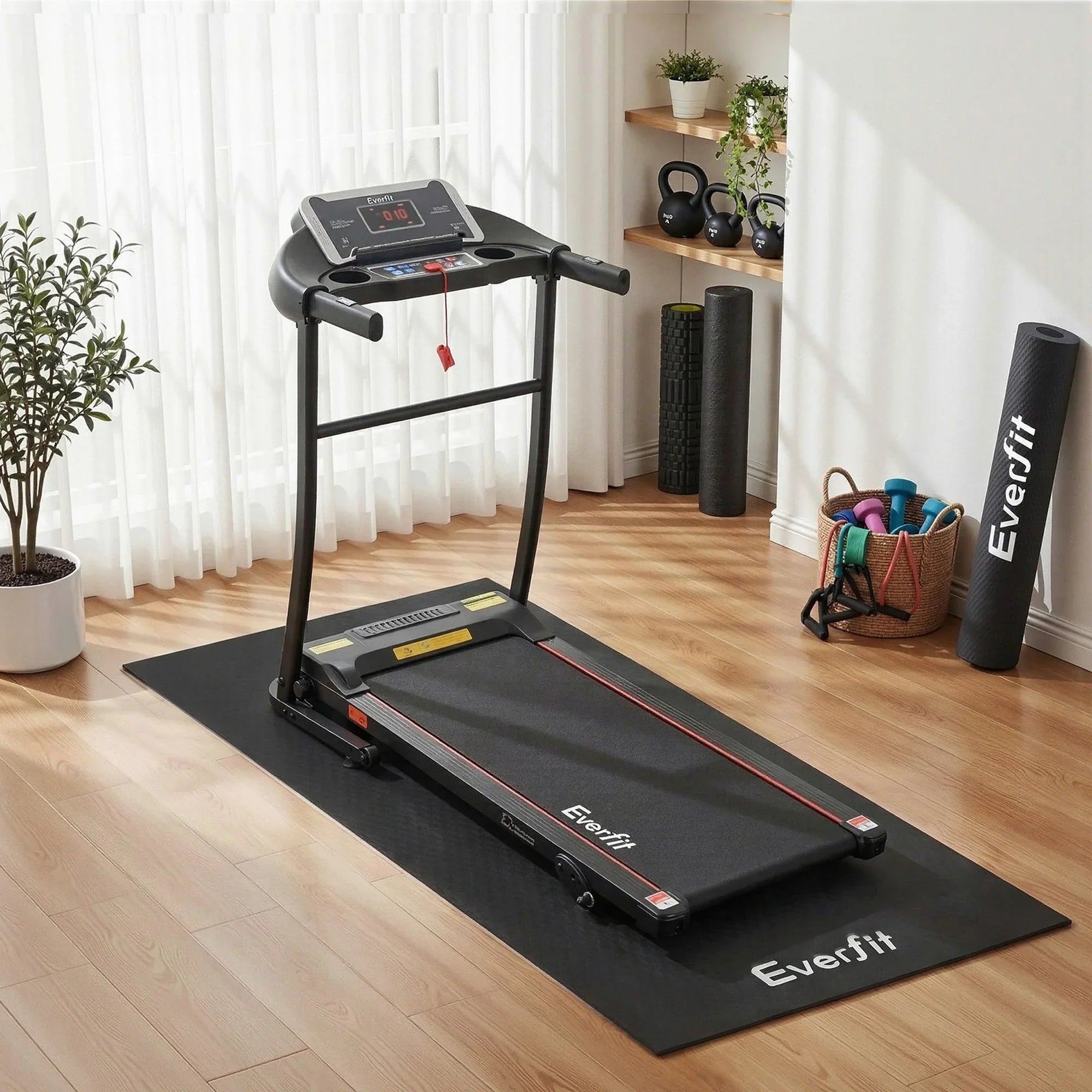 Exercise Equipment Mat Treadmill Floor Rug Home Gym Fitness Yoga 1.8M