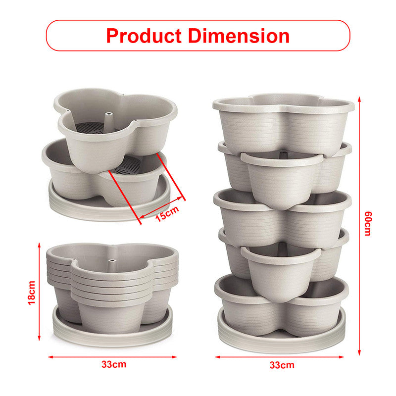 5-Tier Vertical Garden Planter – Stackable Indoor/Outdoor Pot with Base