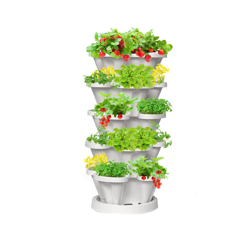 5-Tier Vertical Garden Planter – Stackable Indoor/Outdoor Pot with Base
