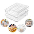 2 Layers Automatic Rolling Clear Egg Refrigerator Organizer with Lid