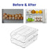 2 Layers Automatic Rolling Clear Egg Refrigerator Organizer with Lid