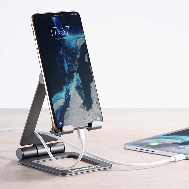 Portable Phone Tablet Stand Dual Folding Desk Travel Cradle Dock