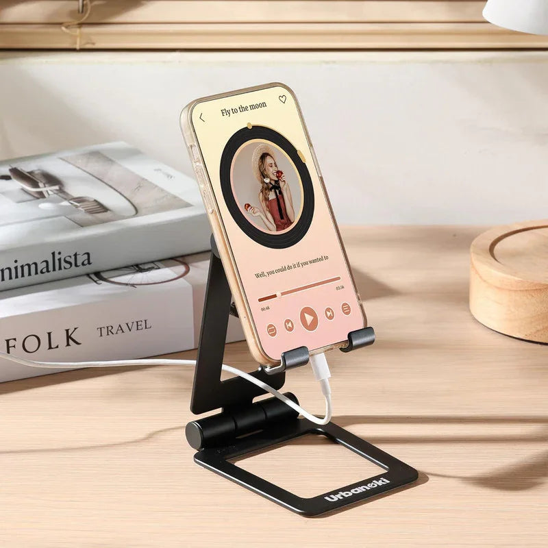 Portable Phone Tablet Stand Dual Folding Desk Travel Cradle Dock