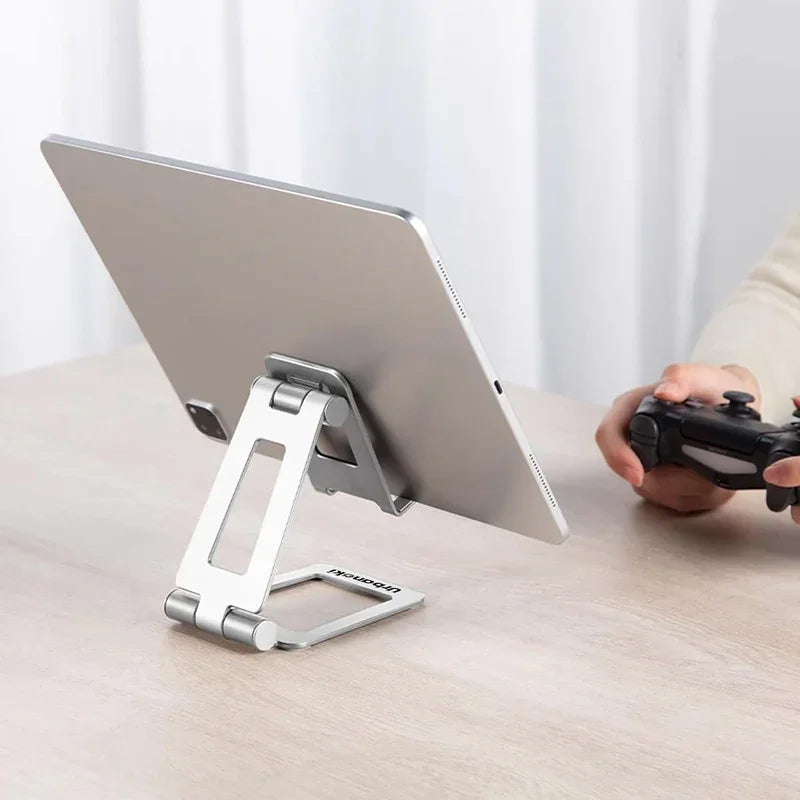 Portable Phone Tablet Stand Dual Folding Desk Travel Cradle Dock