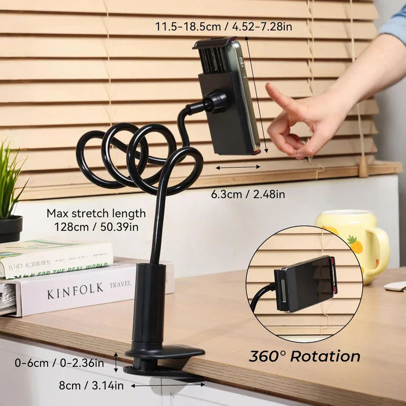 Gooseneck Phone Holder Flexible Clamp Mount for Bed Desk