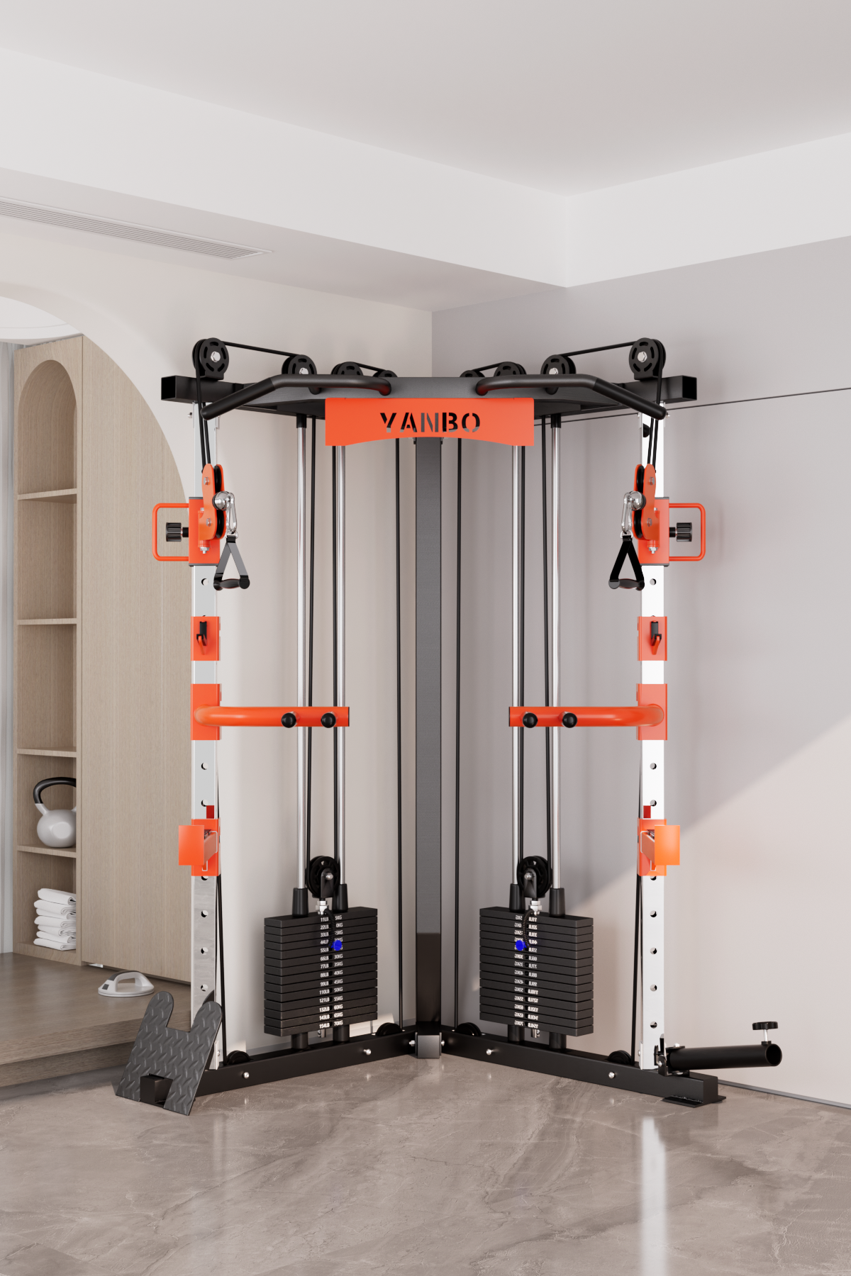 C1 Max Multi Functional Cable Crossover Station 130kgs Pin Loaded Machine with attachment