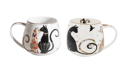 Cat Couple 400ml Mugs – Set of 2