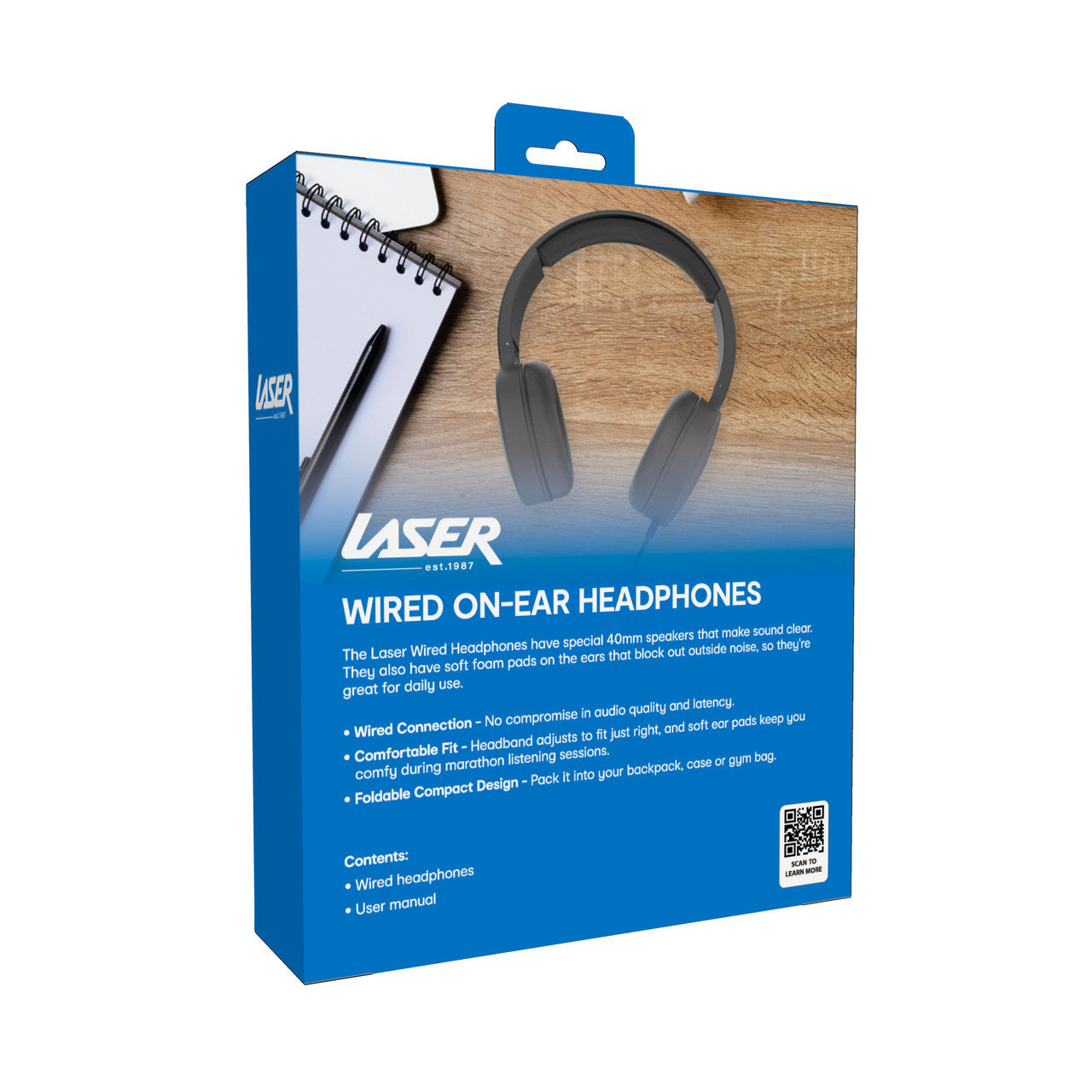 Wired Headphones with 40mm Drivers Black