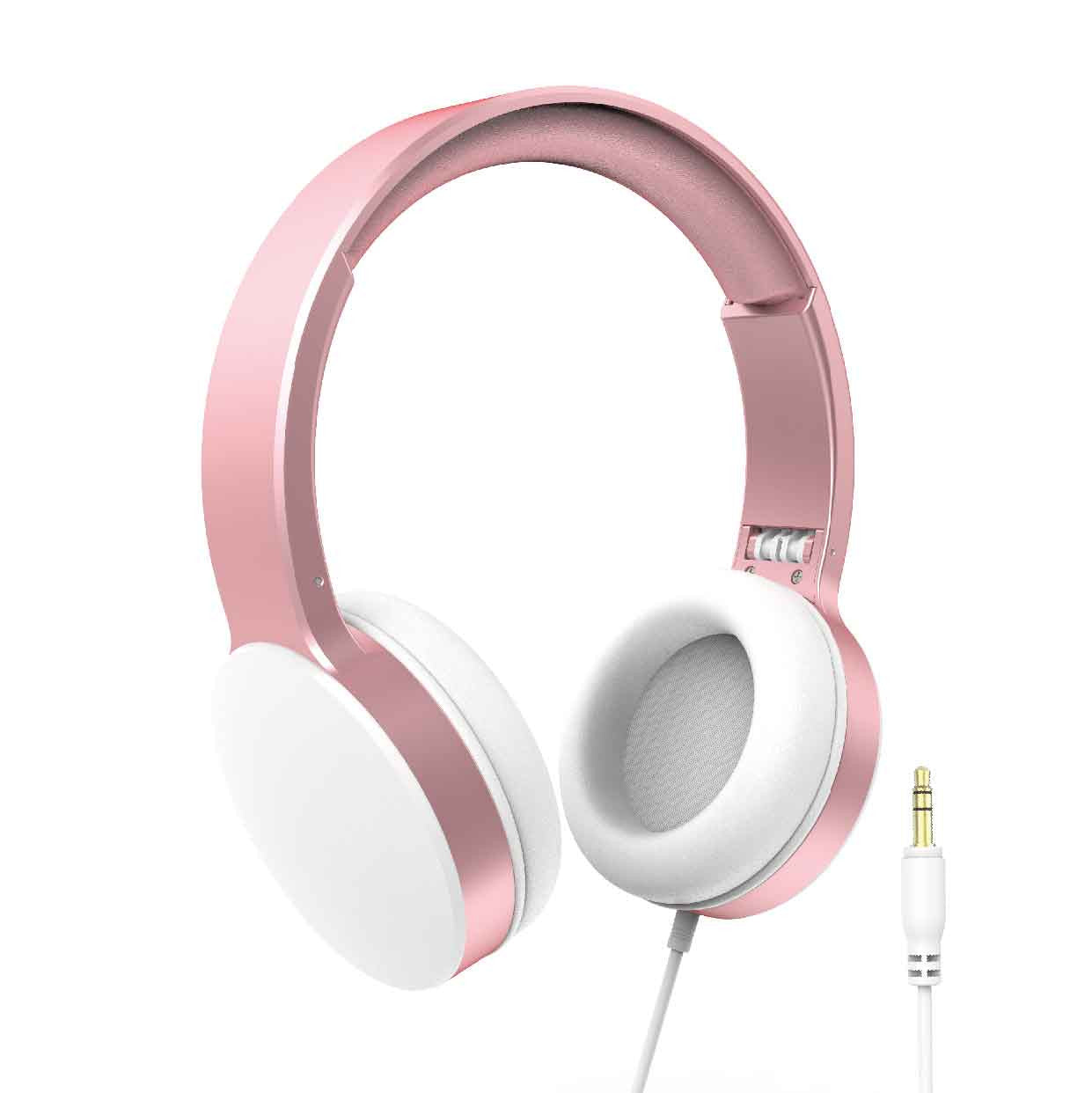 Wired Headphones with 40mm Drivers Rose Gold