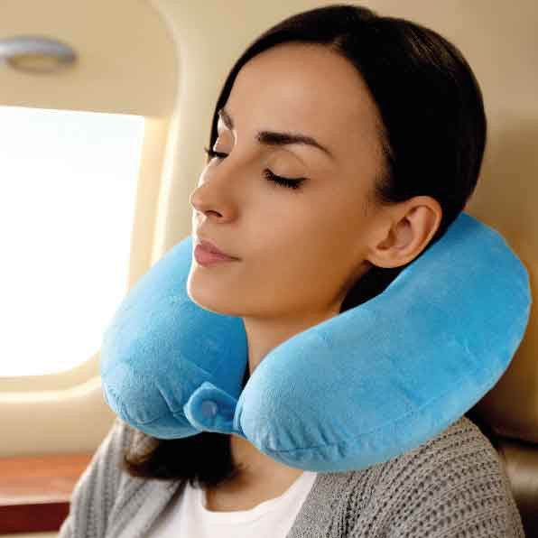 Memory Foam Neck Pillow Blue
