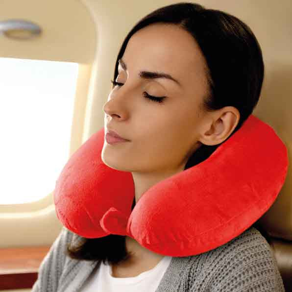 Memory Foam Neck Pillow Red